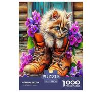 Chat Mignon Puzzle Amusant Jeu De Société Adulte Activités Familiales Stimulantes 1000 Pièces Lovely Animauxs Casse-tête Qualité Premium pour Adultes 38x26cm/1000pcs