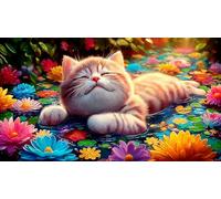 Chat Mignon Puzzle pour Adultes 1000 pièces - Jeu Difficile & Stimulant Activité à Domicile Cadeau 38x26/1000pcs