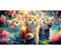 Chat Mignon Puzzle pour Adultes 1000 pièces - Papier recyclé Jeu Stimulant Décoration Murale & Cadeau 38x52/1000pcs