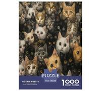 Chat Mignon Puzzles 1000 Pieces Cadeau Unique Jeu Éduchatif Challenge Toy À De Qualité Supérieure Peinture Art pour Adultes Et Enfants À Partir De 14 Ans 38x26cm/1000pcs