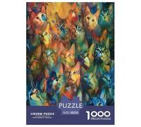 Chat Mignon Puzzles 1000 Pieces Cadeau Unique Jeu Éduchatif Défi Jouet À De Qualité Supérieure Peinture Art pour Adultes Enfants 38x26cm/1000pcs