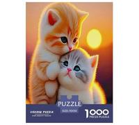 Chat Mignon Puzzles Jeu De Société Adulte Activités Familiales Stimulantes 1000 Pieces Lovely Animauxs Puzzles Classiques Qualité Premium pour Adultes 70x50cm/1000pcs