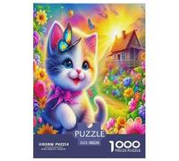 Chat Mignon Puzzles Jeu De Société Adulte Activités Familiales Stimulantes 1000 Stukjes Lovely Animauxs Casse-tête Qualité Premium pour Adultes 38x26cm/1000pcs