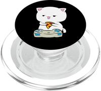 Chat Mignon Qui Joue à des Jeux vidéo et Mange de la Pizza PopSockets PopGrip pour MagSafe