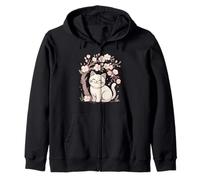 Chat Mignon sous Les Fleurs de Cerisier Sakura Spring Sweat à Capuche