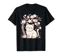 Chat Mignon sous Les Fleurs de Cerisier Sakura Spring T-Shirt