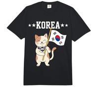 Chat Mignon Tenant Le Drapeau de la Corée du Sud Comfort Colors Adult Heavyweight T-Shirt