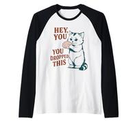 Chat mignon tenant un cerveau drôle que vous avez laissé tomber ceci Manche Raglan