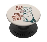 Chat mignon tenant un cerveau drôle que vous avez laissé tomber ceci PopSockets PopGrip Adhésif