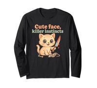 Chat mignon tueur meurtre humour sombre esthétique Manche Longue