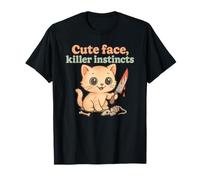 Chat mignon tueur meurtre humour sombre esthétique T-Shirt