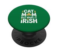 Chat Mom But Make It Irish Shamrock Humour PopSockets PopGrip Adhésif