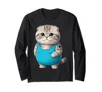 Chat Mom I Love Mom Tatouage Scottish Fold Cute Kitten Manche Longue