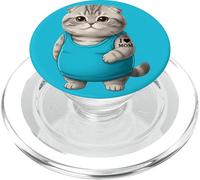 Chat Mom I Love Mom Tatouage Scottish Fold Cute Kitten PopSockets PopGrip pour MagSafe