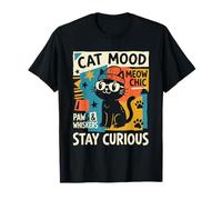 Chat Mood Meow Chic Stay Curious Paws & Whiskers Retro Cat T-Shirt