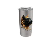 Chat Motif Art Cat Design Chat Domestique J'aime les Chats Gobelet isotherme en acier inoxydable double paroi
