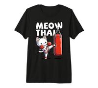 Chat Muay Thai, Meow Thai | Boxe thaïlandaise pour Les Jeunes, Muay Thai T-Shirt Haut de Gamme