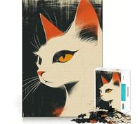 Chat mystérieux Puzzle 1000 pièces pour Adultes pour Un Jeu de réflexion, Un Moment de complicité, Une Surprise d'anniversaire (38x26cm)