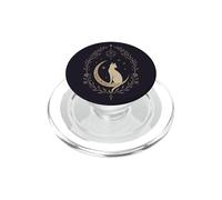 Chat Mystique Celestial Moon Boho Floral Sorcière Féline PopSockets PopGrip pour MagSafe