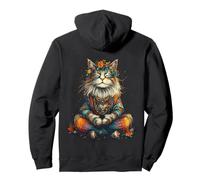 Chat Mystique méditant - Œuvre d'art Zen bohème - Chaton de Yoga Sweat à Capuche