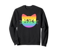 Chat né en 1974 Ans Anniversaire Maman de chat Papa de chat Sweatshirt