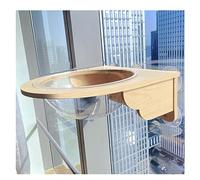 Chat Nid Hamac Ménage Suspendu Fenêtre Balcon Verre Escalade Cadre en Bois Massif Plate-Forme Rond Tremplin Roulement 6.5 Kg Stable Et Confortable(A)