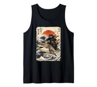 Chat Ninja chevauchant Un Requin | Ukiyo-e Art, Ninja Cat Débardeur