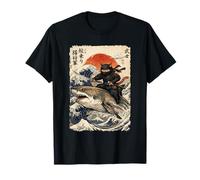 Chat Ninja chevauchant Un Requin | Ukiyo-e Art, Ninja Cat T-Shirt