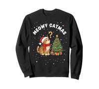 Chat Noël Noël Chats Noirs Mignons Noël Meowy Catmas Sweatshirt