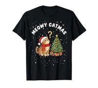 Chat Noël Noël Chats Noirs Mignons Noël Meowy Catmas T-Shirt