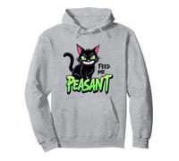 Chat noir amusant Feed Me Paysanne Sarcastique Grumpy Kitty Sweat à Capuche