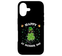 Chat Noir Amusant Tenant Un trèfle Happy St Patrick 2026 Coque pour iPhone 17