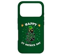 Chat Noir Amusant Tenant Un trèfle Happy St Patrick 2026 Coque pour iPhone 17 Pro