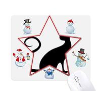 chat noir animal silhouette élégante le bonhomme de neige étoile tapis de souris
