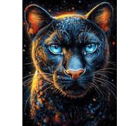 Chat noir aux yeux lumineux 300 Pieces Casse-tête Expert Confirmé En Carton Anti-Déchirure Faune sauvage et animaux de compagnie Très Difficile Motif Complexe Décoration Murale Cadeau Anniversaire 300