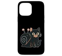 Chat Noir avec Coquille d'escargot Coque pour iPhone 13 Pro Max