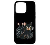 Chat Noir avec Coquille d'escargot Coque pour iPhone 15 Pro Max