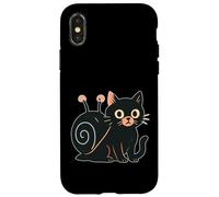 Chat Noir avec Coquille d'escargot Coque pour iPhone X/XS