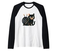 Chat Noir avec Coquille d'escargot Manche Raglan
