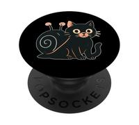 Chat Noir avec Coquille d'escargot PopSockets PopGrip Adhésif