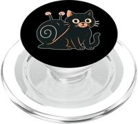 Chat Noir avec Coquille d'escargot PopSockets PopGrip pour MagSafe