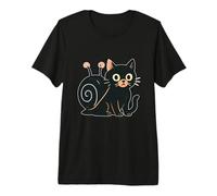 Chat Noir avec Coquille d'escargot T-Shirt Haut de Gamme