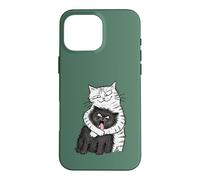 Chat Noir Blanc drôle câlin introverti Humour Sarcastique Coque pour iPhone 16 Pro Max