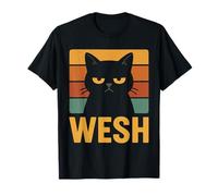 Chat Noir Blasé - Wesh Rétro Cadeau Drôle & Cool T-Shirt