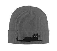 Chat Noir Casquette Chaude tricotée Hip hop Bonnet Automne Hiver Tuques d’extérieur pour Hommes Femmes Adultes