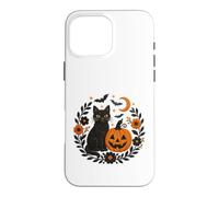 Chat Noir Citrouille effrayante Halloween Night Design Coque pour iPhone 16 Pro Max