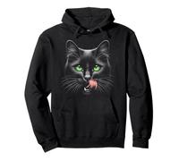Chat noir cool aux yeux verts Sweat à Capuche