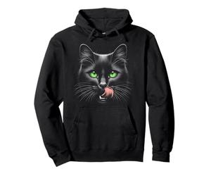 Chat noir cool aux yeux verts Sweat à Capuche