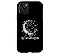 Chat Noir Croissant de Lune - Neuf Vies Zéro Regrets Coque pour iPhone 11 Pro