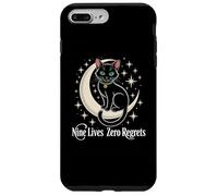 Chat Noir Croissant de Lune - Neuf Vies Zéro Regrets Coque pour iPhone 7 Plus/8 Plus